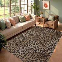 Leopardo rašto kilimas Faux Fur tekstūra Neslystantis Patvarus Dekoratyvinis kilimas svetainei, miegamajam, prieškambariui Modernus namų dekoras 50x80cm gray