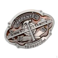 Men's Retro Cowboy Belt Buckle Metal Carpenter Hammer Tools DIY black