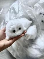 Mini Seal Plush Toy Soft Kawaii Seal Plush Animal Pendant Keychain Car Ornaments Fashion Stuffed Doll Keyring Accessories white