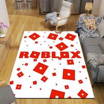 Roblox Pink Flannel Printed Carpet, Home Sofa Decoration for Living Room & Bedroom, Non‑Slip Play Flannel Floor Mat for Game Room 100x120cm( 39x47in )