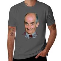 Louis De Funes Mosaic Portrait Design Tshirt Casual Loose Daily Wear Tshirt 2XL brown