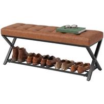 Shoe Bench Entrance Bench With Artificial Leather Cushion Storage Up To 220 Kg For Hallway Entrance Area 112 X 37 X 47 Cm Brown
