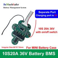 Dorado EEL 10S 13S 20A BMS Separate Port 10S20A 13S20A 36V 48V PCM Fit REENTION IE-MINI IE-PRO ID-MINI ID-PRO eBike Battery Case 10S20A with switch blue