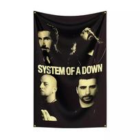 System of a Down Sunkaus Roko Metalo Grupės Vėliava Sieninė Vėliava Gobelenas Miegamojo Sienai Lauko Dekoras Spausdintas Muzikos Tematikos Dekoras 74x94cm(29x37in)