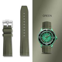 Advanced New Design For Blancpain x Swatch Rubber Watch Strap For Fifty Fathoms Oceans of World Collection Men's 20mm 22mm 22mm žalia