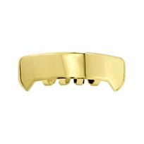 TOPGRILLZ Cyberpunk Square Glossy Tooth Grillz Braces Hip Hop Trapezoid 6 Top&6 Bottom Teeth Caps For Women Men Rapper Jewelry beige