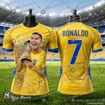 2026 New Ronaldo Fan Edition Football Jersey Kids Lightweight Comfortable Quick Dry Breathable T Shirt For Sports Fans 140 yellow