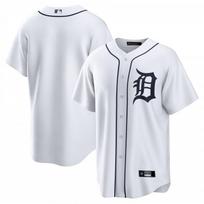 Mens Embroidered Baseball Tee Tigers Team Sport Shirt Casual Loose Fit Cotton Blend Short Sleeve Small white
