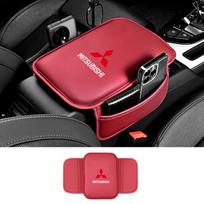 Automobilio porankio dėžutės paminkštinimas Odinė centrinės konsolės pagalvėlė Kilimėliai Interjero aksesuarai Mitsubishi ASX Lancer Pajero Outlander L200 EVO raudona