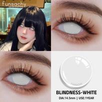FUNSACHY 1 pora spalvingų Helovino kontaktinių lęšių Anime Cosplay balto tinklinio akių lęšio lęšiai spalvoti kontaktiniai lęšiai vakarėliams black