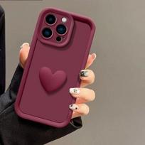 Skirta Xiaomi Redmi Note 12 dėklas Redmi Note 12 Pro 3D meilės širdelės telefono dėklas Pilnas paketas Matinis Anti-drop minkštas dangtelis For Redmi Note 12 4G raudona