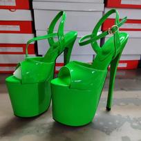 19 cm Sexy Platform Pole Dance aukštakulniai sandalai Vasariniai Super High Sandalai Modelis Catwalk Batai 42 žalia