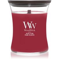 Woodwick Velvet Plum kvapioji žvakė medinė dagtis 275 g