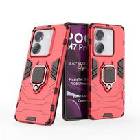 For Poco M7 Pro Case Cover Xiaomi Poco M7 Pro 5G Capa Phone Back Armor Bumper Shockproof Magnetic Ring Holder Fundas Poco M7 Pro For Poco M7 Pro 5G raudona