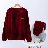Vyriški flaneliniai pižamų komplektai Fleece Pjs Žieminiai šilti laisvalaikio drabužiai miegui Minkšti patogūs pižamos vyrams Ilgomis rankovėmis megztiniai Viršutiniai drabužiai Laisvalaikio kelnės Laisvalaikio drabužiai L bordinė