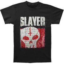 Men's Slayer Undisputed Attitude Skull T-shirt  Black 4XL white