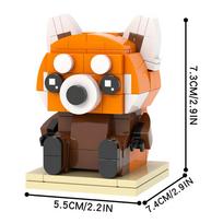 MOOXI Gyvūnų serija 152 vnt. kaladėlės Raudonos pandos BrickHeadsed Statybinės kaladėlės Vaikams Edukaciniai žaislai Vaikams Gimtadienio dovana MOC7223 orange