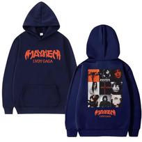 High Quality Lady Gaga 2025 New Album Mayhem Graphics black Hoodie Unisex vintage Casual streetwear Men women Fleece Sweatshirt L black