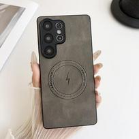 Madingas odinis silikoninis dėklas, skirtas Samsung Galaxy A52 A52S A53 A54 A55 A56, magnetinis belaidžio įkrovimo smūgiams atsparus dangtelis A55 dėklai Galaxy A53 5G pilka spalva