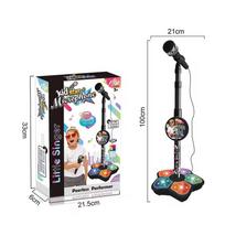 Vaikų mikrofonas su stovu Karaoke dainų aparatas Muzikos instrumentų žaislai Smegenų lavinimo mokomieji žaislai Gimtadienio dovana mergaitei berniukui Children's microphone juoda