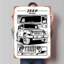 Jeep Skardinis Ženklas Automobilių Plakatas Kambario Dekoras Retro Metalinis Ženklas Plokštelė Garažo Sienos Meno Dekoras Namų Dekoracijos Interjeras 7.9x11.8In(20x30cm) black