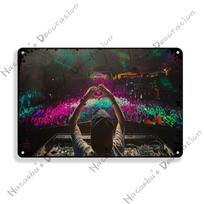 Avicii plakatas DJ Retro metalinis ženklas Muzikinis dekoratyvinis ženklas Retro plakatas Metalinė plokštelė Namų baras Kavinė Klubas Pub Garažas Pramoninis dekoras 20x30cm（7.8x11.8inch） gray