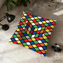 R-R-Rubiks C-Cube cushion cover Home Office Convenient Nordic Simplicity Hit With Zipper Cushion Cover 30cmx30cm black