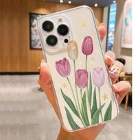 Tulip Shockproof Transparent Case for iPhone 14/15/16/17 Pro Max Galaxy A55 5G skaidri