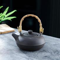 1pc Furnace tea teapot Household indoor large-capacity carbon roasting pot Electric ceramic stove Ceramic teapot Outdoor kettle gray