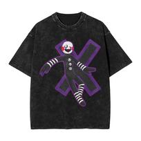 Horror Game Five Nights At Freddys FNAF Graphic Print TShirt Unisex Women Vintage Washed Cotton Casual Oversized Summer New Tee 2XL black
