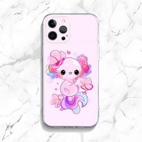 Mielas aksolotlis telefono dėklas, skirtas iPhone 15,14,13,12,11 Plus,Pro,Max,XR,XS,X,7,8 Plus,SE,Mini, skaidrus silikoninis, minkštas iPhone12mini