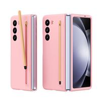 For Samsung Galaxy Z Fold 7 6 5 4 3 Case with S Pen Holder & Stylus Built in Privacy Screen Protector Shockproof Phone Cover Case & Bullet Pen&For Samsung Z Fold 6 gray