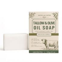 Fragrance-Free Olive Oil & Beef Tallow Soap for Sensitive Skin – Gentle 100g white