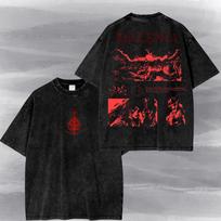 Elden Ring Vintage Acid Washed Shirt - Malenia Blade of Miquella Graphic Tee, Scarlet Rot Goddess. S black
