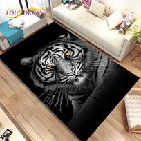 Žvėris Gyvūnas Tigras, Kardadantis Animacinis Plotas Kilimas, Kilimas Namų Svetainei Miegamajam Sofai Durų Kilimėlis Virtuvės Dekoras, Neslystantis Grindų Kilimėlis 40cm x 60cm gray