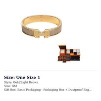 HERMES Clic H Emalio Apyrankės Moteriškos 700001F 19 One Size 1 ruda