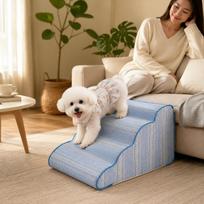 Pet Dog Stairs Ladder Ramp Lightweight Cat for Bed Home Couch Blue mėlyna