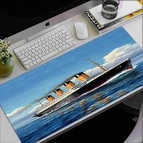 Titanic Theme Mouse Pad, Non Slip Rubber Base, Multifunctional Office & Home Decor, Perfect for Workspace Personalization. 40cmx90cm gray