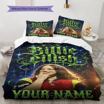 Billie Eilish Individualaus Vardo Rašto Patalynė, Antklodės Komplektas Antklodės Užvalkalas Pagalvės Užvalkalas Namų Gimtadienio Dovana(1 * antklodės užvalkalas + 2 * pagalvės užvalkalai, be šerdies) 135x200cm