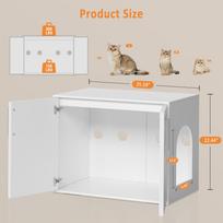 Multi-Functional Hidden Cat Litter Box Enclosure - Wooden Cat Furniture with Barn Doors, Spacious Washroom Cabinet & End Table for Indoor Living Room balta