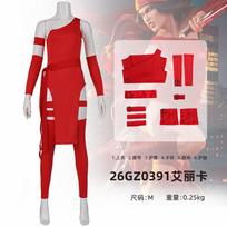 Elektra Cosplay Costume Women Ninja Halloween Role Play Outfit Red Sexy Battle Suit Set S red