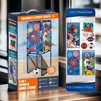 5-in-1 Basketball Hoop Toy Set for Kids Outdoor Throwing Target Sports Game Indoor Play Gift
