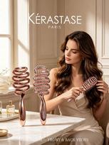 Kerastase Gift Rose Gold Ventilated Hair Brush,Air‑Flow Paddle Comb 20*7cm for Detangle Massage Wet Dry Hair brown