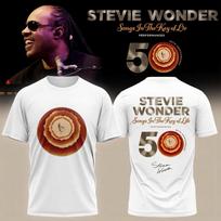 Stevie Wonder dainos „Songs in the Key of Life“ 50-mečio grafinis marškinėlis XXXXL white