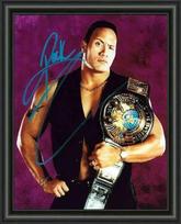 The Rock - Wwe - Wwf - Wrestling - A4 Signed Photo Poster 2 black