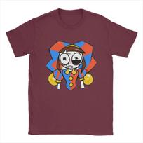 Nuostabus skaitmeninis cirkas T-shirt vyriškas Pomni ir Jax Šauni medvilninė marškinėlių su apvalia apykakle ir trumpomis rankovėmis vasaros apranga XXXXXL bordinė