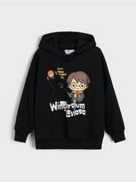 Sinsay - Oversize hoodie džemperis su spauda Harry Potter - juoda