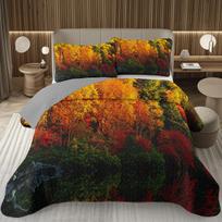 Rudens klevo lapų pledas dvigulei lovai Queen Rustic Farmhouse dygsniuoti patalynės komplektas Rudens nukritusių lapų užklotas Helovino kambario dekoras EU Single(135*200cm)3pcs brown