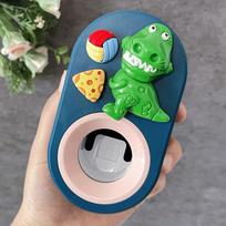 Easy-Install Dinosaur Cartoon Toothpaste Dispenser - No-Drill Wall Mount, Automatic Squeeze Holder for Bathroom Accessories Three-dimensional Cartoon Funny Dinosaur green