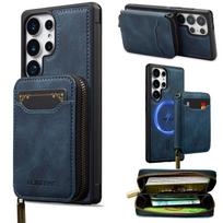 Magnetinis Kortelių Dėklas Odinis Piniginės Dėklas Skirtas Samsung A57 A37 A17 A56 A36 A16 A55 A35 A15 A54 5G S21 FE S22 S23 S24 Plus S25 Edge S26 Ultra Dangtelis For Samsung A54 mėlyna